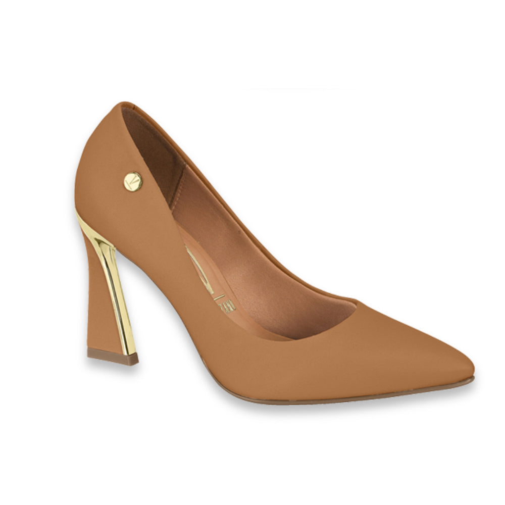 Tacón Camel con detalle dorado