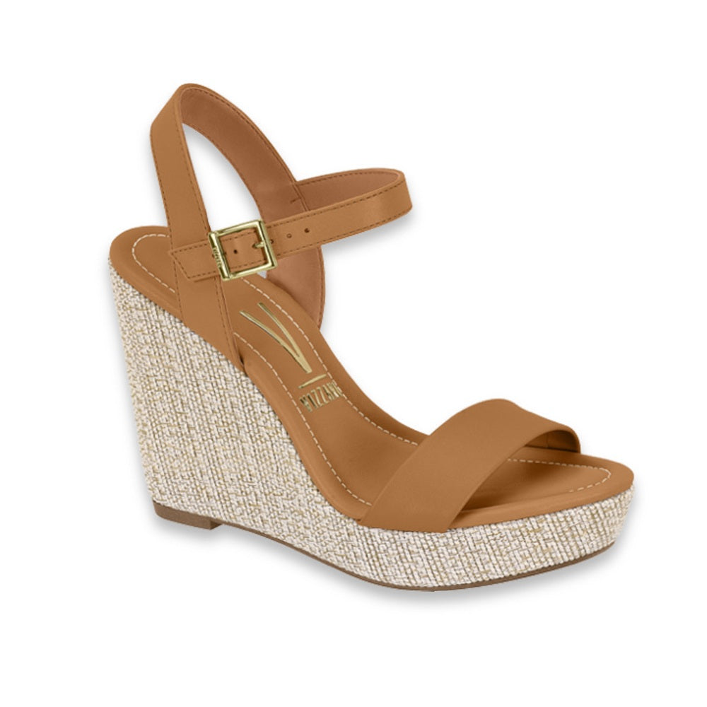 Sandalia de tacón Camel