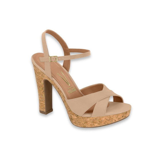 Sandalia Tacón Beige